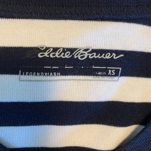 Eddie Bauer Navy blue & white stripped sweater - Picture 6 of 7